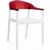 Carmen Dining Armchair White with Transparent Red Back ISP059