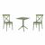 Cross Bistro Set with Sky 24" Square Folding Table Olive Green S254114