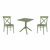 Cross Dining Set with Sky 27" Square Table Olive Green S254108
