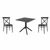 Cross Dining Set with Sky 31" Square Table Black S254106-BLA #2