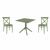 Cross Dining Set with Sky 31" Square Table Olive Green S254106
