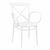 Cross XL Bistro Set with Sky 24" Round Folding Table White S256121-WHI #2