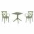 Cross XL Dining Set with Sky 27" Square Table Olive Green S256108