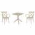 Cross XL Dining Set with Sky 27" Square Table Taupe S256108