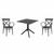 Cross XL Dining Set with Sky 31" Square Table Black S256106