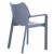 Diva Resin Outdoor Dining Arm Chair Dark Gray ISP028-DGR #8