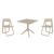 Dream Dining Set with Sky 31" Square Table Taupe S079106