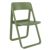 Dream Folding Outdoor Bistro Set with White Table and 2 Olive Green Chairs ISP0791S-OLG-WHI #2