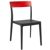 Flash Dining Chair Black with Transparent Red ISP091
