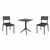 Helen Bistro Set with Sky 24" Square Folding Table Black S284114