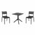 Helen Dining Set with Sky 27" Square Table Black S284108