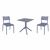 Helen Dining Set with Sky 27" Square Table Dark Gray S284108