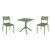 Helen Dining Set with Sky 27" Square Table Olive Green S284108