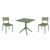 Helen Dining Set with Sky 31" Square Table Olive Green S284106