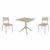 Helen Dining Set with Sky 31" Square Table Taupe S284106