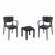 Lisa Conversation Set with Ocean Side Table Black S126066
