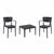 Lisa Conversation Set with Sky 24" Side Table Black S126109