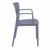 Lisa Outdoor Dining Arm Chair Dark Gray ISP126-DGR #2