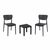 Lucy Conversation Set with Ocean Side Table Black S129066
