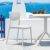 Lucy Outdoor Bistro Set 3 Piece with 24 inch Table Top White ISP1291S-WHI #2