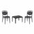 Marcel Conversation Set with Sky 24" Side Table Black S257109
