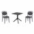 Marcel Dining Set with Sky 27" Square Table Black S257108-BLA #2