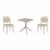 Marcel Dining Set with Sky 27" Square Table Taupe S257108-DVR #2