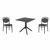 Marcel Dining Set with Sky 31" Square Table Black S257106