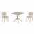 Marcel Dining Set with Sky 31" Square Table Taupe S257106