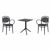 Marcel XL Bistro Set with Sky 24" Square Folding Table Black S258114