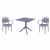 Marcel XL Dining Set with Sky 31" Square Table Dark Gray S258106