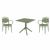 Marcel XL Dining Set with Sky 31" Square Table Olive Green S258106