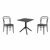 Marie Dining Set with Sky 27" Square Table Black S251108
