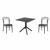 Marie Dining Set with Sky 31" Square Table Black S251106