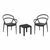 Mila Conversation Set with Ocean Side Table Black S085066