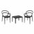 Mila Conversation Set with Sky 24" Side Table Black S085109