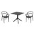Mila Dining Set with Sky 31" Square Table Black ISP0853S