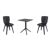 Mio PP Bistro Set with Sky 24" Square Folding Table Black S094114