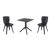 Mio PP Dining Set with Sky 27" Square Table Black S094108