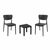 Monna Conversation Set with Ocean Side Table Black S127066