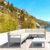 Mykonos Corner Sectional 5 Person Lounge Set Silver Gray with Natural Cushion ISP134