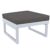Mykonos Square Ottoman Silver Gray with Charcoal Cushion ISP137F