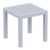 Ocean Square Resin Outdoor Side Table Silver Gray ISP066