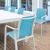 Pacific 11 Piece Dining Set with Extension Table and Sling Arm Chairs White - Turquoise ISP0232S-WHI-TRQ #2