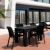 Pacific 5 Piece Dining Set with Extension Table and Sling Arm Chairs Black ISP0231S