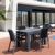 Pacific 5 Piece Dining Set with Extension Table and Sling Arm Chairs Dark Gray - Black ISP0231S
