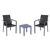 Pacific Balcony Set with Ocean Side Table Dark Gray and Black S023066