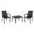 Pacific Balcony Set with Sky 24" Side Table Black S023109