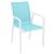 Pacific Bistro Set with Sky 24" Square Folding Table White and Turquoise S023114-WHI-TRQ #3