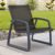Pacific Club Arm Chair Dark Gray Frame with Black Sling ISP232-DGR-BLA #6